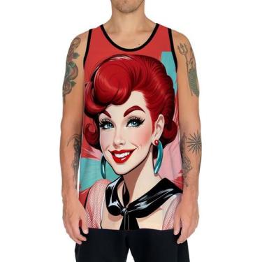 Imagem de Camiseta Regata Tshirt Estampa Mu.lher Ruiva Pop Art Moda 3 - Enjoy Sh