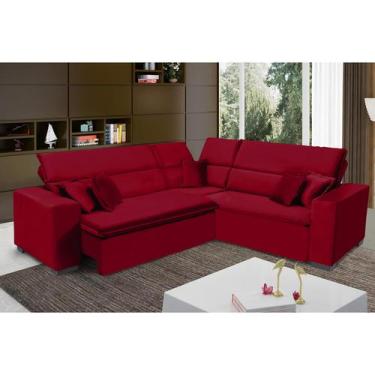 Imagem de Sofá Milão 2.50x2.50m de Canto, Retrátil e Reclinável - Vinho - Sofist