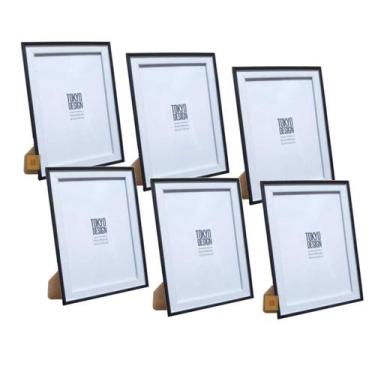 Imagem de Kit c6 Porta Retrato Paspatur Foto 10x15cm Mdf Minimalista - MktPlace,