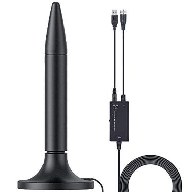 Imagem de Antena de TV digital HD amplificada, 400 km de recepção de longo alcance antena HDTV interna com amplificador, suporta canais de TV 4K 1080P VHF UHF