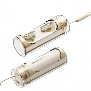 Imagem de Fone De Ouvido Monster Airmars Bluetooth 5.4 Transmissão de 10m Design Ergonômico Original, XKT13 (BEGE)