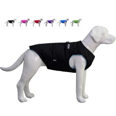 Imagem de Jaqueta de inverno para cães, colete impermeável à prova de vento para cães, roupas de inverno superquentes de lã polar para cães pequenos, médios e grandes, preto GG