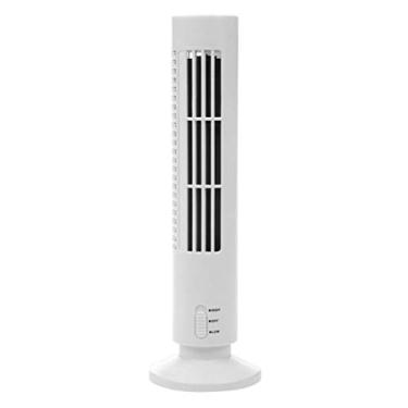 Imagem de Ventilador de Mesa Sem Lâmina, Ventilador Silencioso Portátil, Ventilador Vertical do Condicionador de Ar do Desktop de Usb Mini Ventilador da Torre Refrigerando para o (WHITE)