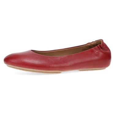 Imagem de Dansko Sapatilhas femininas Mollie Slip-On Ballerina – Plataforma embutida com suporte de arco – Calçado versátil casual a elegante – Sola de borracha leve, Vermelho, 5-5.5