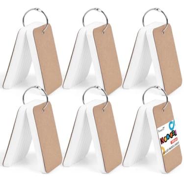 Imagem de Koogel 300 peças de fichas pautadas brancas, cartões pautados de 8,9 cm x 5,6 cm, cartões de anotações, cartões de estudo, cartões de notas para estudos