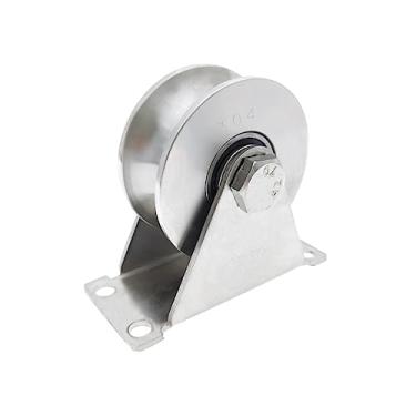 Imagem de VUYBVY 3In 304 Rodas de Portão Deslizante de Aço Inoxidável U Groove Track Roller Polia de Serviço Pesado Rolamento Suave Placa de Rolamento Duplo Rodízio Suporte Em Forma de U Rol (3 Em U,)