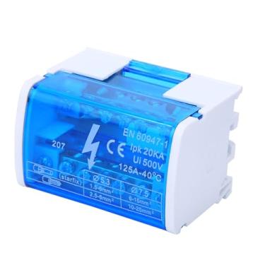 Imagem de Caixa de Distribuição Terminal Monofásica de 2 Níveis Com Tampa Protetora contra Poeira Transparente 207 para Gabinete de Engenharia Elétrica