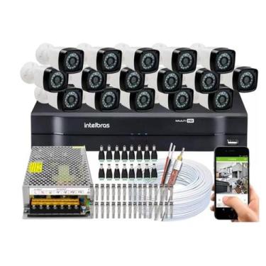 Imagem de Kit 16 Camera Segurança Full Hd 1080p  Dvr Intelbras 1116