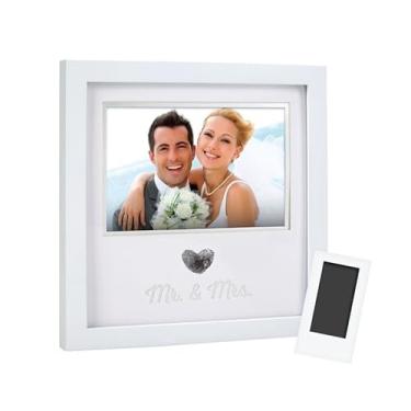 Imagem de Pearhead 70009 Heart Thumbprint Lembrança Photo Frame and Ink Kit, Lista de Casamento Branco