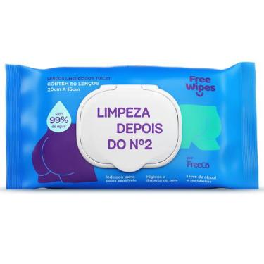 Imagem de Lenço Umedecido FREE WIPES para higiene após o Nº2 - Embalagem com 50 