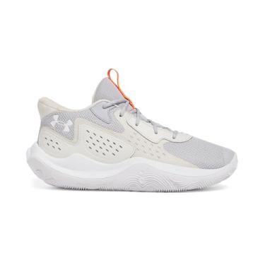 Imagem de Under Armour Tênis de basquete adulto unissex Jet '23, (011) Cinza moderno/vermelho ares/branco, 10 Women/8.5 Men