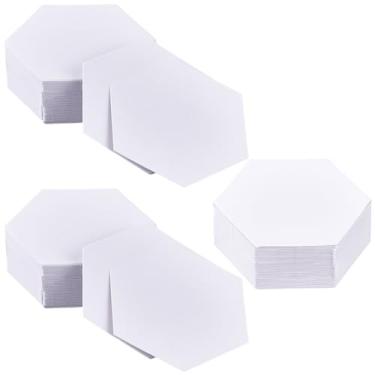 Imagem de CRASPIRE 300 peças de molde de estofamento de papel, hexágono, branco, inglês, estêncil reutilizável para peças de papel para bricolage, artesanato, costura, uso em modelos de peças de papel de