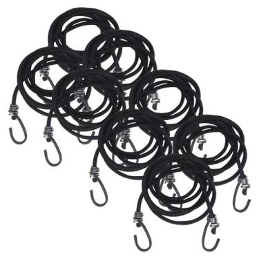 Imagem de Kit 8 Extensor Corda Elástico 1,5M Gancho de Ferro Amarrar Carga Bagag