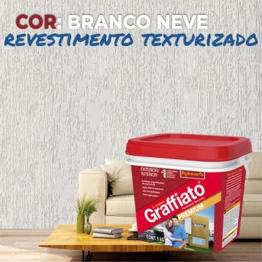 Imagem de Grafiato Branco 5KG Interno Externo Antimofo Hidrorepelente Durabilida