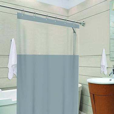 Imagem de Cortina para Box Cinza c/Visor 100% PVC 1,38x1,98m - 137844