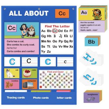 Imagem de Tabela de bolso Alphabet Learning Joyreal XL35x27cm para crianças
