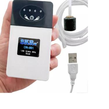 Imagem de Compressor Ar Aquário Skrw Cn-001 Bateria 3l/m Até 15hrs