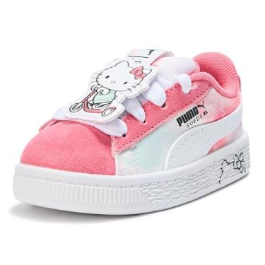 Imagem de PUMA Tênis infantil unissex de camurça GG Hello Kitty and Friends com fecho alternativo (infantil), Rosa mágica/azul pacífico, 19