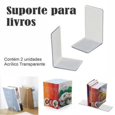 Imagem de Bibliocanto Suporte Apoio Livro Aparador Lateral Par Cristal - INDÚSTR