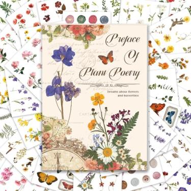 Imagem de Prstincol 40 folhas de adesivos de plantas vintage livro para scrapbook junk journal bullet journal faça você mesmo artesanato cartão