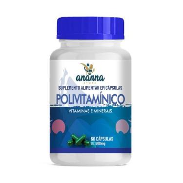 Imagem de Suplemento Polivitamínico Vitaminas e Minerais 60 Caps 500mg - Ananna 