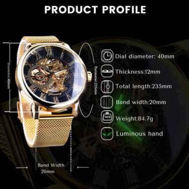 Imagem de Forsining Luxo Pulseira Malha De Aço Relógio Automático