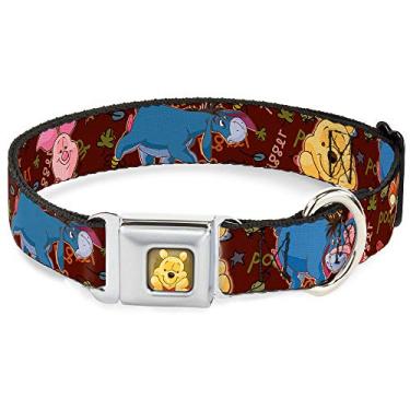 Imagem de Buckle-Down Coleira para cães com fivela de cinto de segurança – Mickey Mouse Expressions dispersa preto/branco – 2,54 cm de largura – serve para pescoço de 22,86 a 38,10 cm – Pequena