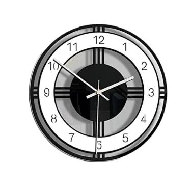 Imagem de Relógio de parede estilo nórdico moda simples relógios de parede silenciosos para decoração de casa preto branco tipo relógio de parede quartzo design moderno temporizador relógio de parede para