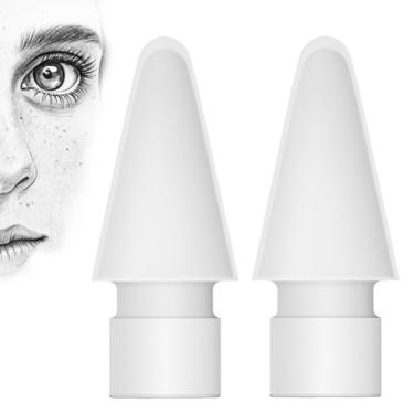 Imagem de NXVX Pontas de substituição macias para Apple Pencil, pacote com 2 – pontas de silicone silenciosas, pontas de lápis semelhantes a papel para desenho e escrita suaves, serve para Apple Pencil de 1ª e