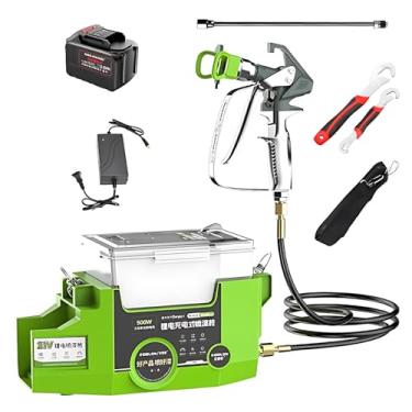 Imagem de Pulverizador de tinta com tanque de potência de 500 W com baterias de 6,0 Ah, pode pulverizar 12,6 litros, pulverizador de tinta sem ar de 1400 ml com 15 Mpa, 6 velocidades, pode pulverizar tinta