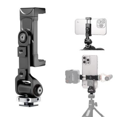 Imagem de Ruittos Adaptador de metal para tripé de telefone com sapata fria, rotação de 360° inclinação de 180°, braçadeira de suporte de telefone compatível com iPhone 16, 15 Pro Max Galaxy S24, etc. Juntas de