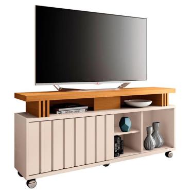 Imagem de Rack Bancada para Sala Rivera 1.3 Off White Cinamomo – hb Móveis