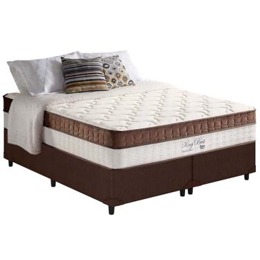 Imagem de Cama Box Queen: Colchão Molas Anjos MasterPocket Ensacadas King Best Marrom + Base crc...