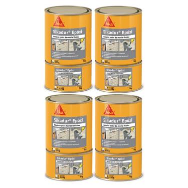 Imagem de Kit 4 Sikadur Epóxi Adesivo Estrutural à Base De Resina 1 Kg