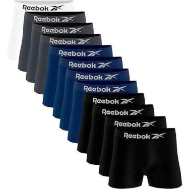Imagem de Kit 12 Cuecas Boxer Microfibra Reebok Adulto Box Sem Costura, Sortidos
