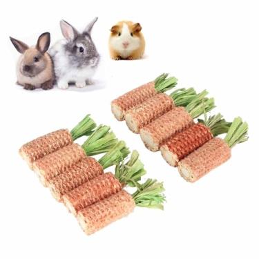 Imagem de Brinquedo para Mastigar Porquinho-da-índia, 10 Peças de Brinquedo para Espiga de Milho de Hamster, Palitos de Milho Secos, Dentes Em Formato de Cenoura, Moer Coelho, Brinquedo
