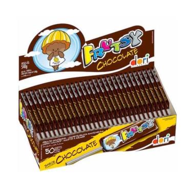 Imagem de Pirulito Mastigável Chocolate Frutsy Dori c/ 50u 560g