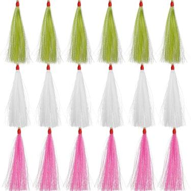 Imagem de Isca de pesca Teaser Teasers Bucktail Teasers Iscas de pesca em água salgada Plataforma de Linguado Tubo Deslizante de Pesca Bucktail Teaser Cauda Trolling Saia Isca para Bacalhau Linguado Robalo