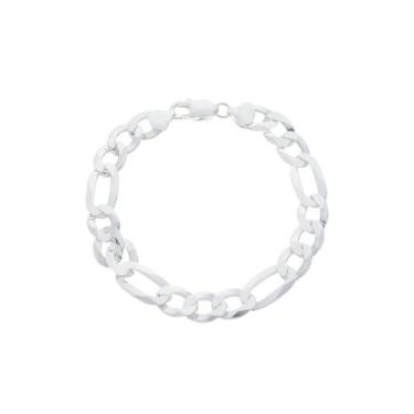 Imagem de Pulseira Fígaro 3 Em 1 Grossa 9.5mm De Prata 925 - DR Joias