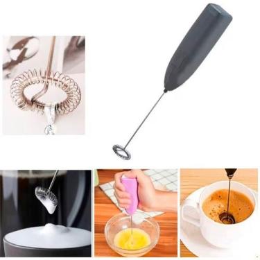 Imagem de Mini Mixer Manual Misturador De Bebidas Inox Potente A Pilha - Guiro