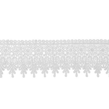 Imagem de Fita de renda de 5 metros, fita de acabamento de fio de poliéster de 8,89 cm, fita de acabamento de borda de renda, acessórios de costura DIY para vestido de casamento, roupas de festa, chapéu (branco)