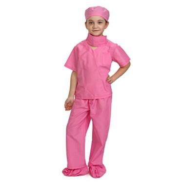 Imagem de Dress Up America Fantasia de médico para crianças - fantasia rosa de médico e enfermeira para crianças - fantasia de dramatização para crianças