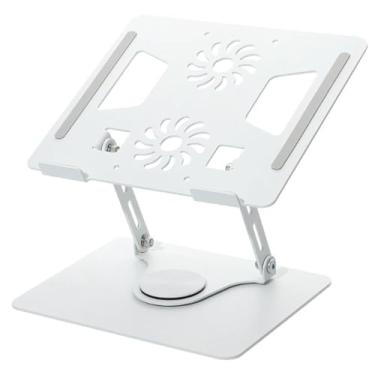 Imagem de Suporte para desktop Suporte para laptop Suporte giratório para resfriamento Suporte para tablet Suporte elevado para computador (Branco)