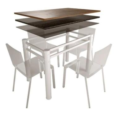 Imagem de Pé Base De Mesa Jantar Para Tampos Pedra Granito Vidro 1,20 - Wrm, Bra