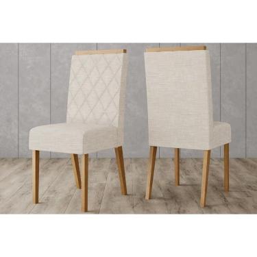 Imagem de Kit 2 Cadeiras Sala Jantar Nina 2 Un Nature/Linho Bege - Henn