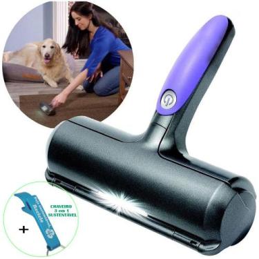 Imagem de Rolo Tira Pelo Escova Removedor Cachorro Gatos Ultrassonico 6 Luzes LE