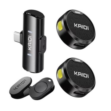 Imagem de Microfone de Lapela Sem Fio Compátivel Iphone 15/16 e Android USB C Smartphone Tablet Mini Microfone Para Celular Microfone Clip-on Para Gravação Vídeo Podcast YouTube Live Streaming Premium