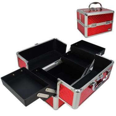 Imagem de Maleta Maquiagem e Joias Frasqueira Vermelho CBRN19144 - COMMERCE BRAS