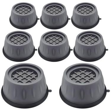 Imagem de AAGUT Almofadas antivibração, suporte para máquina de lavar, 8 peças, cancelamento de choque e ruído, lavadora, secadora, antiderrapante, tapete de borracha para pés antiderrapantes, almofadas para pés de geladeira, estabilizador de nivelamento de cama