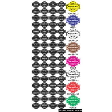 Imagem de Cartela tempero 63 etiquetas adesivo auto colante rotulo 5x4 cm a prov